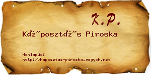 Káposztás Piroska névjegykártya